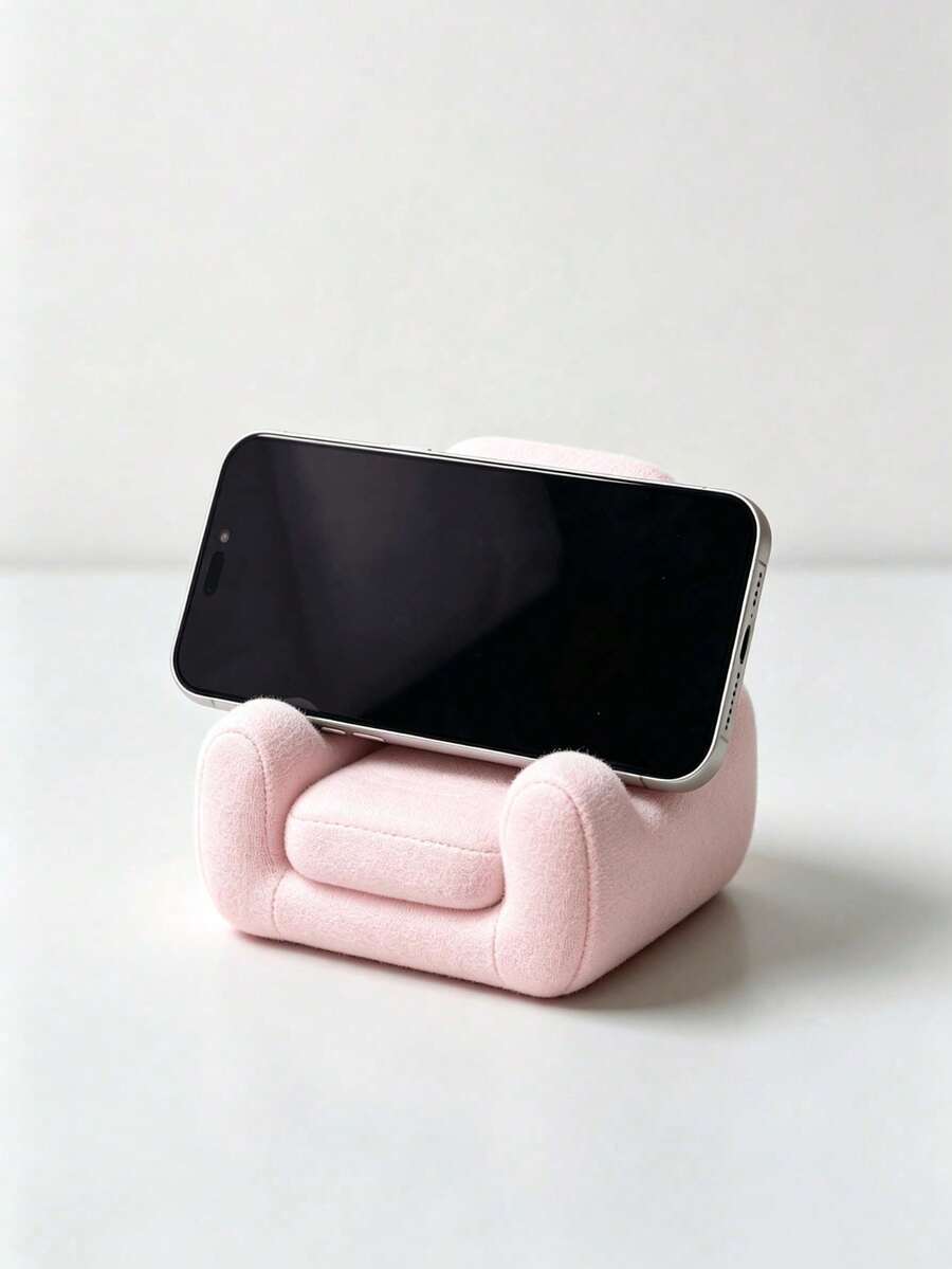 Cream Color Lazy Phone Tablet Stand, Textured Hard Sofa‑Style Holder, Cute Desktop Decor For Hands‑Free Viewing - Multicolor - View 1