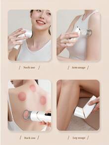 Smart Foldable Electric Gua Sha Cupping Device, Rechargeable Negative Pressure Scraping Cupping Massager With Red Light Heating, Painless Multi‑Mode Massage For Back Neck Shoulder Home Use,Battery:1200mAh - Multicolor - View 2