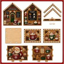 3D Wooden Christmas House Diamond Art Kit, Pearl Rhinestone DIY Ornament - #A - View 5
