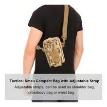 Bolsa Compacta para Cintura al Aire Libre, Portabotellas de Agua, Bolsa para Teléfono con Correa para el Hombro para Acampar, Senderismo, Pesca - Negro - Ver 7