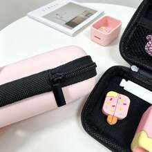 5pcs/Set Pastel Sweet Girl Style Ice Cream Shaped Charger Protective Case EVA Hard Shell Storage Bag, Includes Storage Bag/Protective Head Shell/ Wrap/Cable Tie, Soft Silicone Anti-Breakage Anti-Shock Anti-Drop Anti-Cat Bite Anti-Bend, Compatible With Apple 18/20 Charger Protection Storage, Super Convenient For Carrying And Storage, Essential Digital Accessory For Sweet Girls - Multicolor - View 8