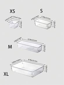 1/7pcs/11pcs/18pcs Transparent Drawer Storage Boxes Multi-Specification Free Combination, Cosmetics Jewelry Stationery Miscellaneous Items Classification And Organization, PET Odorless Non-Slip Divider Box Home Desktop Drawer Organizer Multi-Purpose, Used For Brushes, Jewelry, Lipstick, Different Compartments To Place Cosmetics, Small Tools, Very Suitable For Vanity, Office Drawer - Clear - View 2