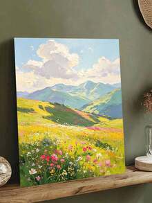 1pc Oil Painting By Numbers Kit, Landscape Theme DIY Art & Craft, Home Wall Decor, Canvas Oil Painting Decoration, Holiday Gift Includes Paintbrushes And Paints. - Sets - View 3
