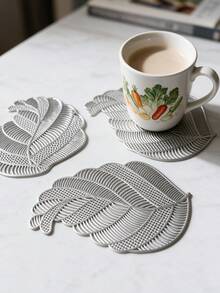 12pcs, Gold Hollow PVC Drink Coasters, Washable Table Accessories, Non-Slip Tableware Mats, Breathable Heat Dissipation Cup Holders, Lightweight And Easy To Store, Suitable For Restaurants, Cafes, Homestays, Compatible With Afternoon Tea, Holidays, Parties, Gatherings, Birthdays, Weddings, Dinner Parties. - Multicolor - View 10