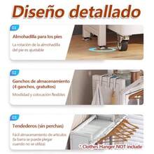 Organización y Almacenamiento de Lavandería, Estantes de Metal para Lavadora y Secadora con Gabinete de Doble Puerta y Poste de Ropa Colgante, Ahorra - como en la foto - Ver 6