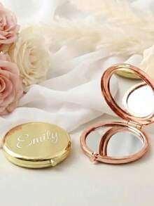 Personalized Bridesmaid Portable Small Mirror, Engraved Pocket Mirror Women Gift, Customized Wedding Thank You Party Favor - Multicolor - View 5