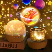 Starry Night Sky LED Projector - 360° Rotating Galaxy Light, USB Powered, Adjustable Brightness, Perfect Bedside Decor And Gift - Multicolor - View 11