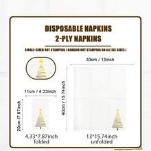 80/40/20pcs 15.74 * 13inch Disposable Hot Stamping Christmas Tree Napkins, Suitable For Christmas, Family Dinners, Banquets, And Holiday Table Decoration Napkins - View 4