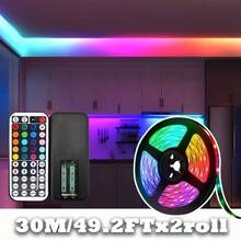 Acosh Neon Dây đèn LED RGB đổi màu USB 12LEDs/M 5V kèm điều khiển từ xa, phù hợp cho phòng ngủ, nhà bếp, tiệc tùng, trang trí nhà cửa - Dây đèn LED RGB+Điều khiển từ xa 44 phím - Xem 21
