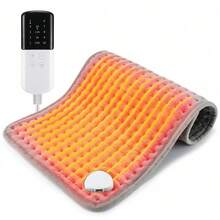 1 pieza Almohadilla de calefacción eléctrica multifuncional para fisioterapia, cojín calefactor con 10 niveles de temperatura y 4 temporizadores, alivia dolor de cuello, espalda, hombros, piernas y columna, brinda calor en invierno, ideal como regalo navideño - Gris - Ver 1