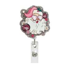 1pc Christmas Fun Retractable Badge Reel ID Holder, Suitable For Hospitals, Schools, ID Card Holders, Christmas Party Gift - Multicolor - View 6