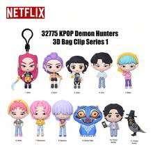 Series 1 Blind Box 3D Bag Clip Keychain - Random Single Character Mystery Figure Pendant, Anime Collectible Keyring For K-Pop Fans, Age 14+ Official Netflix Merch [Non-Plush Filled] - Multicolor - View 3