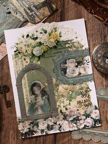 10pcs Hollow Classical Frame Stickers, Vintage Creative Aesthetic Decals, DIY Decoration Collage Craft Supplies, Holiday Gift, Personalized Scrapbook School Stationery - W.P. - View 8