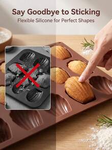 1pc Baking Cake Mold, Baking Utensils, Silicone Cake Mold, Shell Shaped Cake Baking Pan, Handmade DIY Baking Silicone Cake Mold - Multicolor - View 4