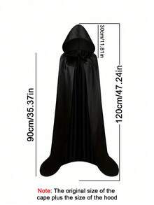 Halloween Hooded Black Death Cloak, Halloween Children's Party Cloak, Halloween Party Decoration Wear - Multicolor - View 9