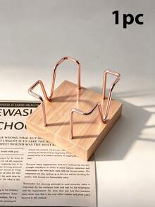 1pc Wooden & Aluminum Alloy Napkin Holder - Retro Cafe Style Kitchen Desktop Tissue Box - Desktop Note Storage Box - View 24