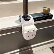貓臉水龍頭收納瀝水籃，小空間掛式收納架，防霉排水 - 瀝水收納掛籃 - 查看 1