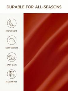 HONEYMOON 1pc Solid Color Soft Fitted Sheet 100% Polyester Fabric Lightweight Cloud-Like Touch Bedding Mattress Cover, Suitable For 9-12 Inch Depth Mattress, Soft Breathable Machine Washable, Shrink-Resistant, Fade-Resistant, All Season Use, Different Sizes Suitable For Home And Dorm, Back To School Dorm Essential, Reddish Brown - Reddish-brown - View 4