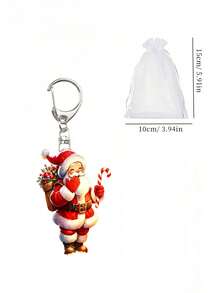 Santa Claus Series Pattern Keychain, Multiple Styles Available, Party Pendant, Multi-Functional Keychain Decoration, Phone Charm, Backpack Charm, Key Charm, Car Charm, Party Fashion Accessory, Fun 2D Acrylic Accessory, Suitable For Backpack, Bag, Car Key Charm And Daily Use, Great Choice For Couple Gift, Party Supplies, Christmas, Halloween Gift - Multicolor - View 17