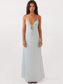 Women Long Dresses - Sky Blue - View 1