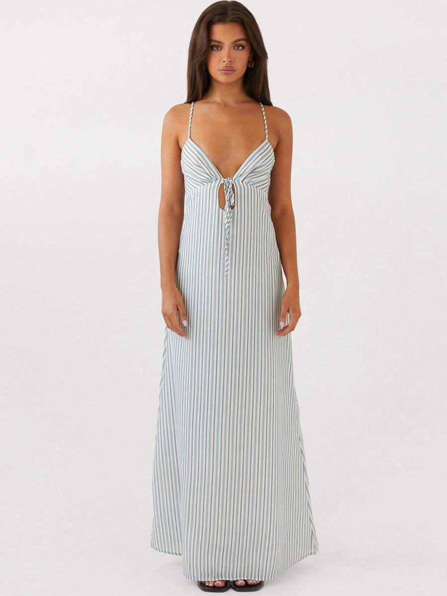 Women Long Dresses - Sky Blue - View 1