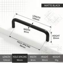Fanruier 8pcs Modern Minimalist Style Handles, Suitable For Cabinets, Drawers, Wardrobes, Shoe Cabinets, Furniture Hardware Zinc Alloy Handles - K-Black - View 15