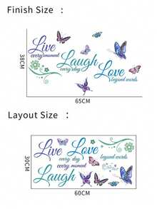 1 buah Stiker Dinding PVC Perekat Diri, Stiker Dinding Tahan Air dengan Slogan Kreatif dan Gambar Kupu-kupu untuk Ruang Tamu, Stiker, Stiker Dinding, Stiker Vinyl untuk Dekorasi Rumah, Item Dekorasi Musim Semi untuk Menyegarkan Rumah Anda - beraneka warna - View 5