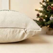 LCUHPCL 1 buah Sarung Bantal Pohon Natal Bordir 3D Suasana Natal Musim Dingin, Kain Herringbone, Cocok Untuk Kamar Tidur, Ruang Tamu, Sofa, Pesta Sehari-hari Dan Berbagai Lingkungan - MultiWarna - View 9