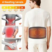 Hailicare 可充電加熱腰帶，氣囊按摩腰部減壓，腰部按摩器，3種按摩模式、4段按摩強度與4段熱療溫度，緩解疲勞腰部支撐帶，2000mAh電池 - 查看 6