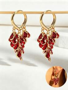 Red Multi-zirconia Earrings
