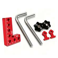 Aluminum Alloy 90 Degree Right Angle Clamp, Woodworking Corner Positioning Ruler, Right‑Angle Locator For Picture Frame, Cabinet, Drawer And Box Assembly, Wood Working Hand Tool - Red - View 5