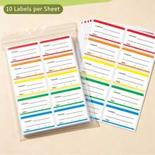 10pcs Refrigerator Classification Label Stickers, Large Capacity Multi-Pack, Highly Attractive Fresh Colorful Border, Portable Easy-Tear Writable Food Ingredient Classification Date Marking, Kitchen Fresh-Keeping Bags Fresh-Keeping Boxes Freezer Refrigerator Storage, Writable Refrigerator Classification Labels - A - View 5