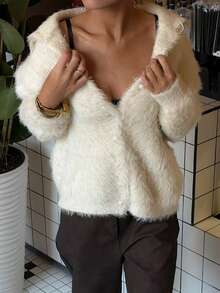 Women's Solid Color Casual Versatile Daily Cardigan - Apricot - View 5