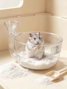 1pc Large Transparent Hamster Sand Bath Box, Hamster Food Storage, Raised Design To Prevent Sand Splashing During Bathing, Resting And Playing, Transparent For Easy Observation, Female Hamster Breeding Box, Hamster Fighting Isolation Box - Large - View 11