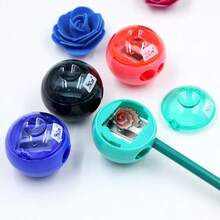 1pc Cute Spherical Planet Pencil Sharpener, Round Dual Hole Handheld Pencil Cutter, Mini Portable Pencil Sharpener, Kids Student Stationery Prize Gift For School Daily Writing Use - Multiple Colors and Random Styles - View 6