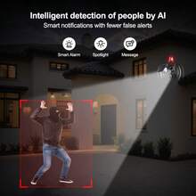szsinocam 1pc-1440P 3-Lens 3-Screen Solar PTZ Security Camera, 2.4G WiFi Outdoor 360° Panoramic, 8000mAh Battery, Solar & USB Charge, PIR Human Detection, Full Color Night Vision, Two-Way Audio, IP66 Weather Resistance For Farm Yard Home Surveillance - Black - View 9