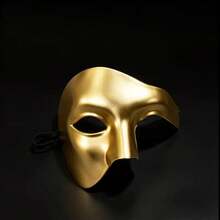 1pc Adult Costume Ball Mask, Half Face One Eyed Halloween Mask, Stage Performance Or Halloween Costume Props. - Multicolor - View 3