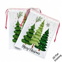 2pcs Christmas Theme Oversized Gift Bags, Christmas Tree & Snowflake Pattern Print, Can Be Used As Christmas Gift Bags, Decorative Props, Yard Storage Bags, Create Christmas Atmosphere, Perfect For Holiday Gift Bags, Wedding Packaging, Birthday Party Gift Bags, Etc. - Multicolor - View 11