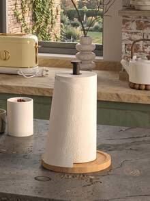 Wooden Base Paper Towel Holder, Suitable For Kitchen Countertop, Vertical Kitchen Paper Towel Roll Holder, Suitable For Bathroom Countertop, Freestanding Paper Towel Dispenser, Suitable For Large Paper Towel Rolls, Freestanding Paper Towel Dispenser, Kitchen Countertop Paper Towel Organizer. - Multicolor - View 10