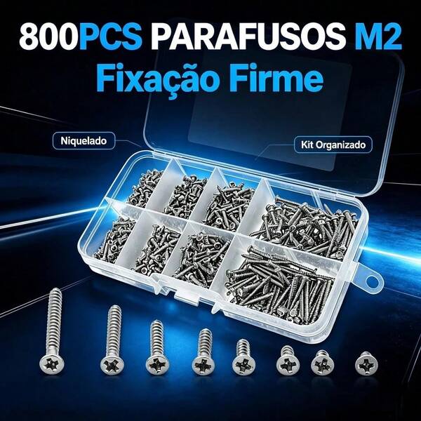 Kit 800 Peças Parafusos com Organizador – Multiuso