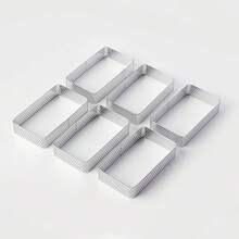 6/12pcs Square & Rectangular Stainless Steel Perforated Tart Rings, Long Rectangular Tart Molds, Breathable Multi-Hole Tart Rings For Homemade Fruit Tart, Cheese Pie, Cake Molds, Home Baking DIY Dessert Tools, Pastry Shaping Tart Ring Set, Professional Dessert Making Tools - View 13