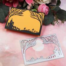 1pc Halloween Border Metal Cutting Die, Suitable For DIY Scrapbooking Templates, Handmade Greeting Card Tools And Holiday Home Decor Making - Halloween - View 2