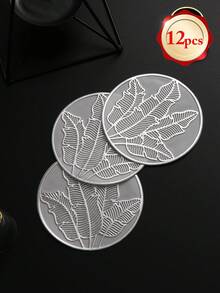 6-24pcs Champagne Gold PVC Hollow Placemats, Round Carved Coasters, Luxury Table Decor, Coffee Cup Heat Insulation Mats, Tabletop Photography Props, Home Dining Table Scratch-Resistant Protective Mats, Wedding Table Decor, Luxury Home Dining Table Decoration Mats - Multicolor - View 19