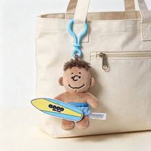 Miniso 1個 Franklin/Charlie Brown 海洋主題系列毛絨吊飾，柔軟材質，適合裝飾背包與鑰匙圈 - 彩色 - 查看 3