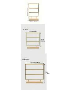1pc Neutral Detachable Pendant Necklace Display Stand (Wooden Base), Multi-Row Jewelry Storage Rack, Suitable For Earrings, Jewelry, Hoop Earrings And Pendant Earrings, Can Be Placed On Vanity, Suitable For Bedroom And Vanity Use - Gold - View 10