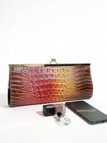 LJDCRFT Women's Fashion Crocodile-Textured Evening Bag, Kiss-Lock Frame Clutch, Suitable For Occasions Such As Balls, Weddings, And Cocktail Parties - Multicolor - View 4