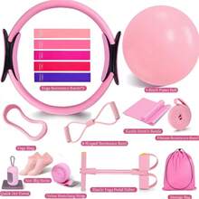 2-In-1 Home Fitness Set, Foot Pedal Resistance Band + Mini Pilates Yoga Ball, Suitable For Home Gym Waist, Abdomen, Arm, Leg Training Fitness Kit - A - View 1