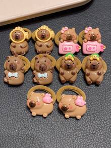 20pcs Multicolor Autumn/Winter Capybara Hair Ties, Gift For Girls, Children Hair Accessories, Cute Girl Hair Accessories - Multicolor - View 6