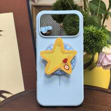 1pc Cute Cartoon Shakeable Quicksand Phone Grip Stand, Kawaii Animal Heart Star Shape Collapsible Magnetic Phone Holder, Decorative Phone Socket For APPLEPhone Android - Multicolor - View 9