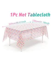 180x75cm Table Runner, White Background, Rectangular Colorful Polka Dot Gold Foil Mesh Tablecloth - 100% Polyester, Multiple Sizes Available, Wedding Party Decoration, Durable And Easy To Clean, Holiday, Stage, Birthday, Christmas Table Home Decor - Colorful Polka Dot Mesh Table Runner With White Background - View 11
